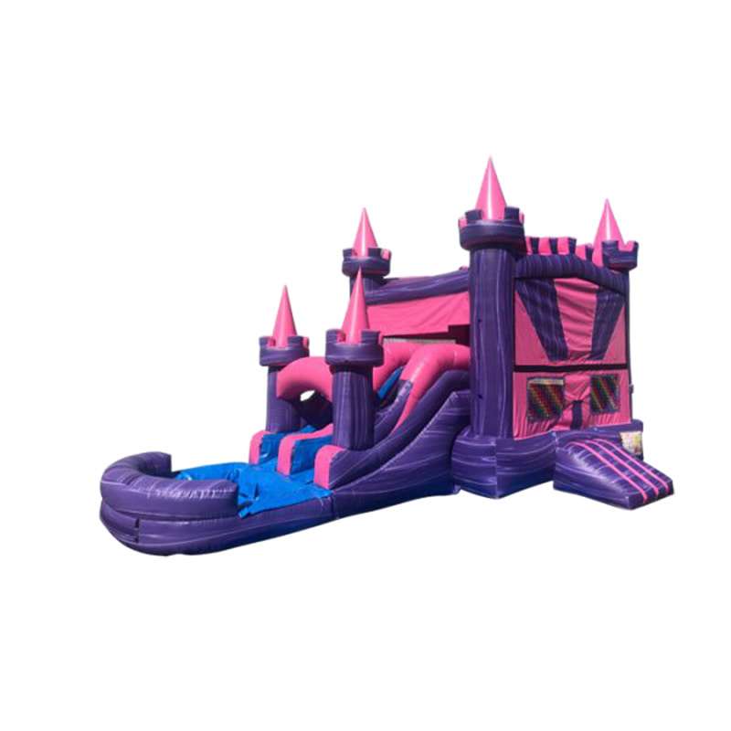 Dual Lane Princess Castle Jump-n-Slide Wet or Dry Combo